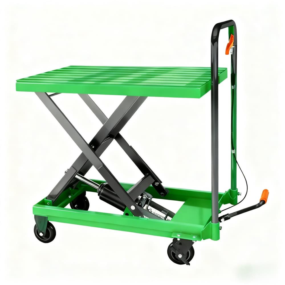 Manual hydraulic lift truck for heavy material handling