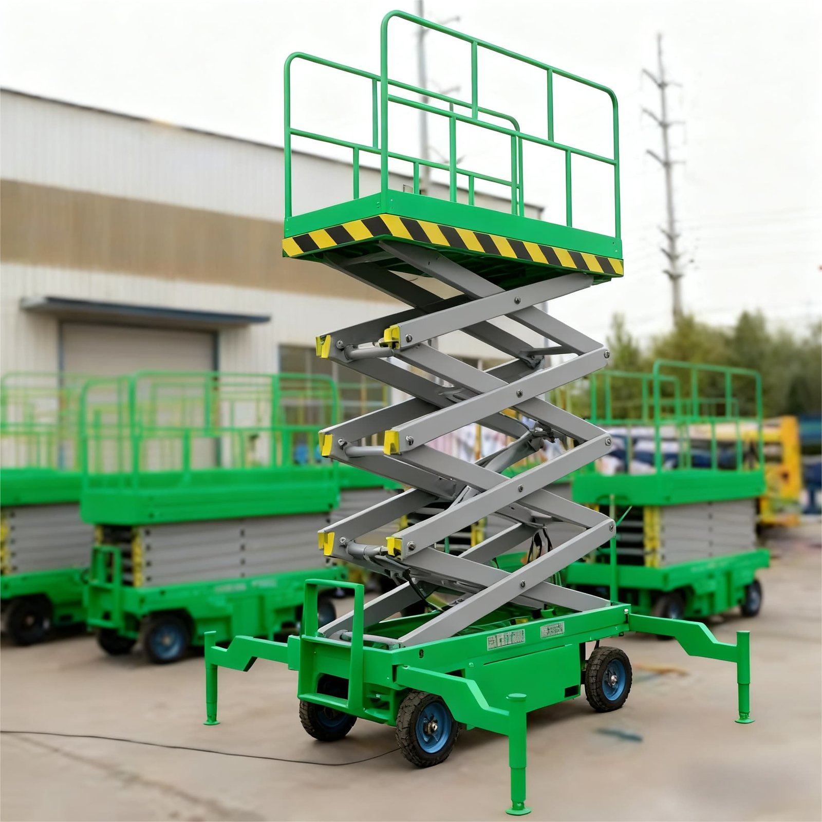 Use a towable scissor lift platform to replace outdoor advertising A towable scissor lift can safely reach up to 14 meters